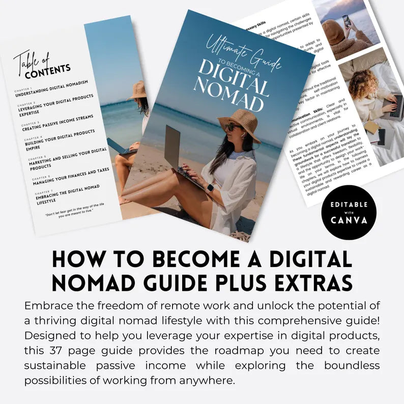 Digital Nomad Guide + 5 Free Bonuses (PLR & MRR Included)