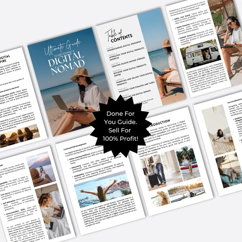 Digital Nomad Guide + 5 Free Bonuses (PLR & MRR Included)
