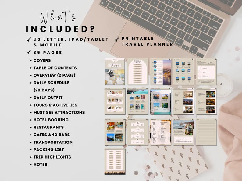 Ultimate Travel Planner (35 Pages) + 5 FREE Exclusive Bonuses – Plan Smarter, Travel Easier!