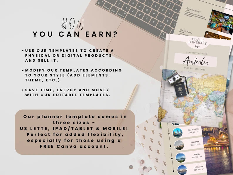 Ultimate Travel Planner (35 Pages) + 5 FREE Exclusive Bonuses – Plan Smarter, Travel Easier!