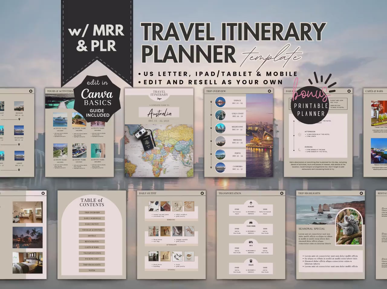 Ultimate Travel Planner (35 Pages) + 5 FREE Exclusive Bonuses – Plan Smarter, Travel Easier!